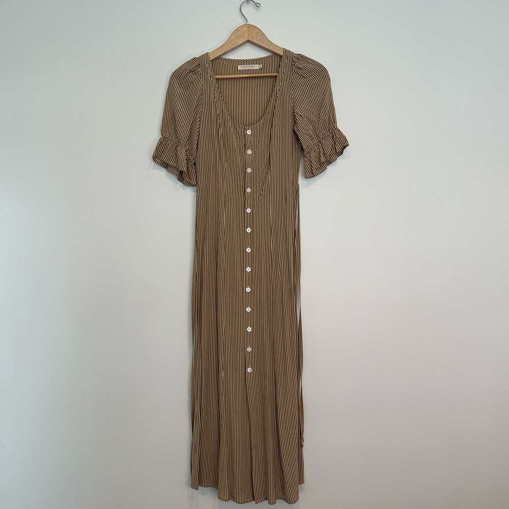 Christy dawn Lennon dress in mocha stripe